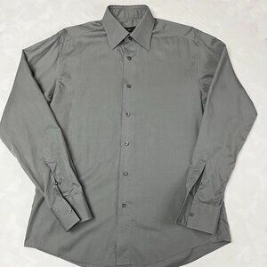 Z Zegna "CITY" Warm Grey Button Up Long Sleeve Dress Shirt SZ 41-16